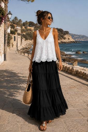Falda larga fluida para mujer perfecta para primavera y verano. [2]