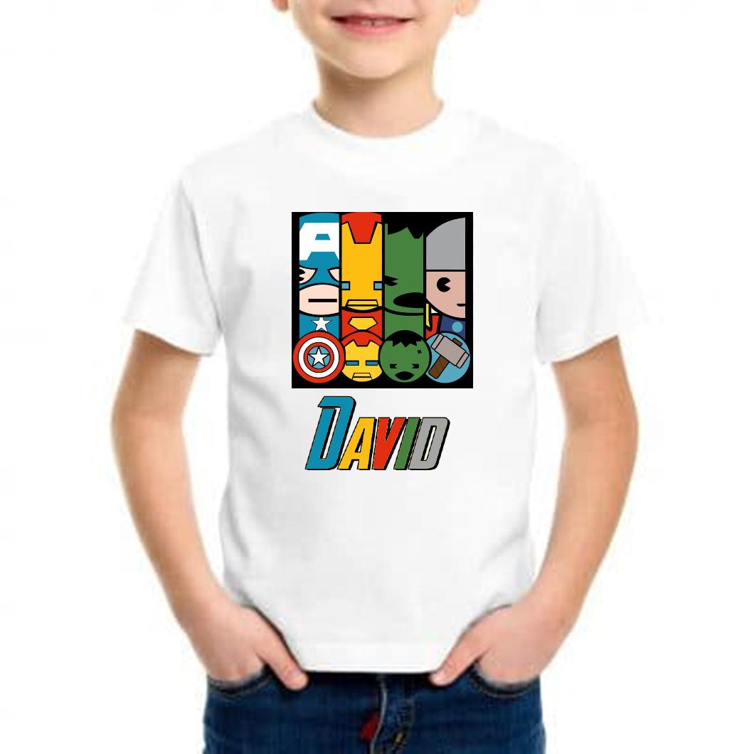 Camiseta niño mini avengers personalizada