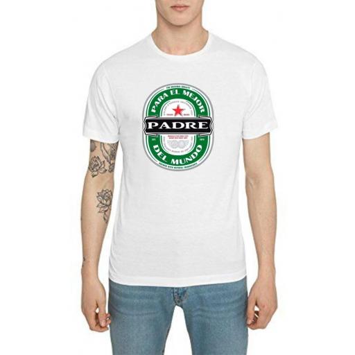 camiseta día del padre Heineken  blanca