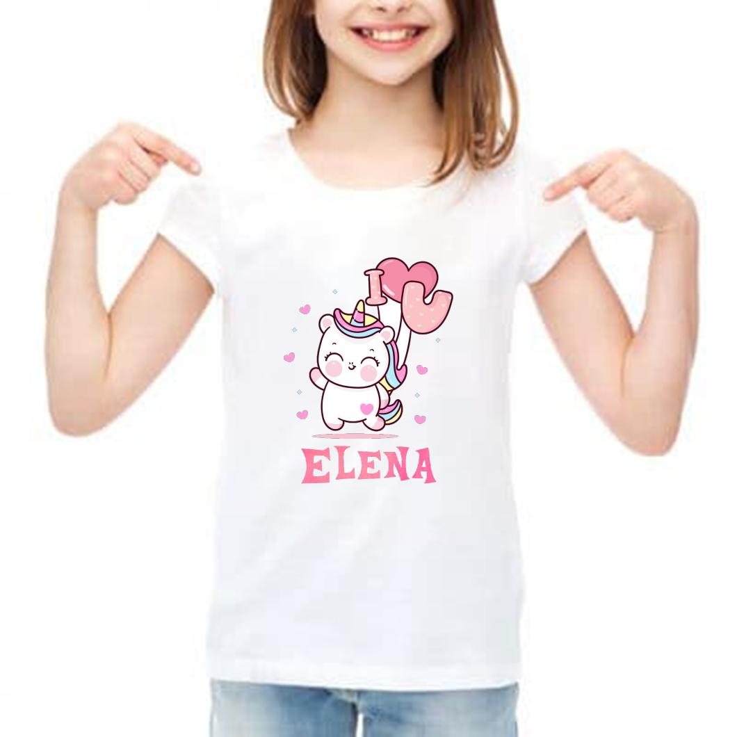 camiseta niña personalizada unicornio