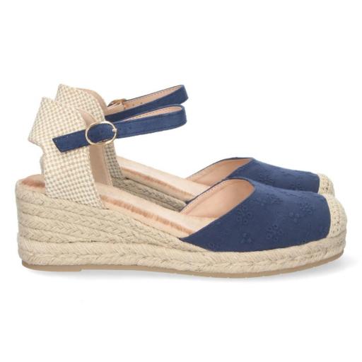Zapatos mujer verano cuña yute bordado