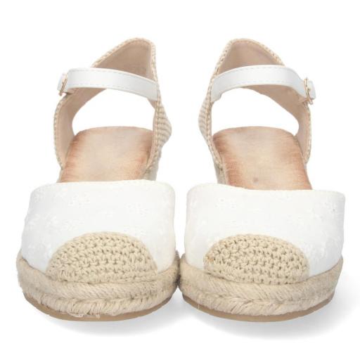 Alpargatas blancas mujer pulsera tobillo verano [2]