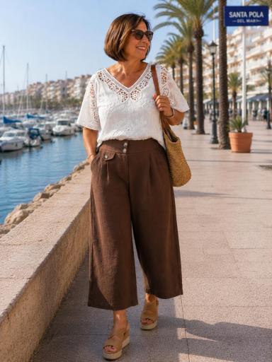 Blusa camiseta blanca bordada para mujer [2]