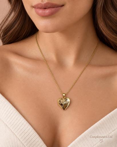 Collar acero corazon te amo [0]