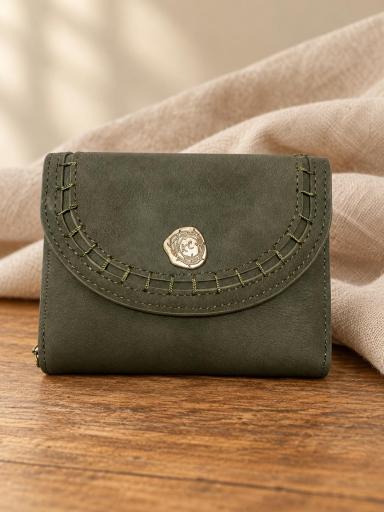 Monedero de mujer verde con compartimento para monedas [2]