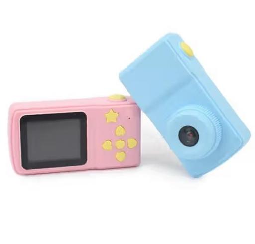 Cámara digital infantil azul con pantalla trasera y diseño divertido [1]