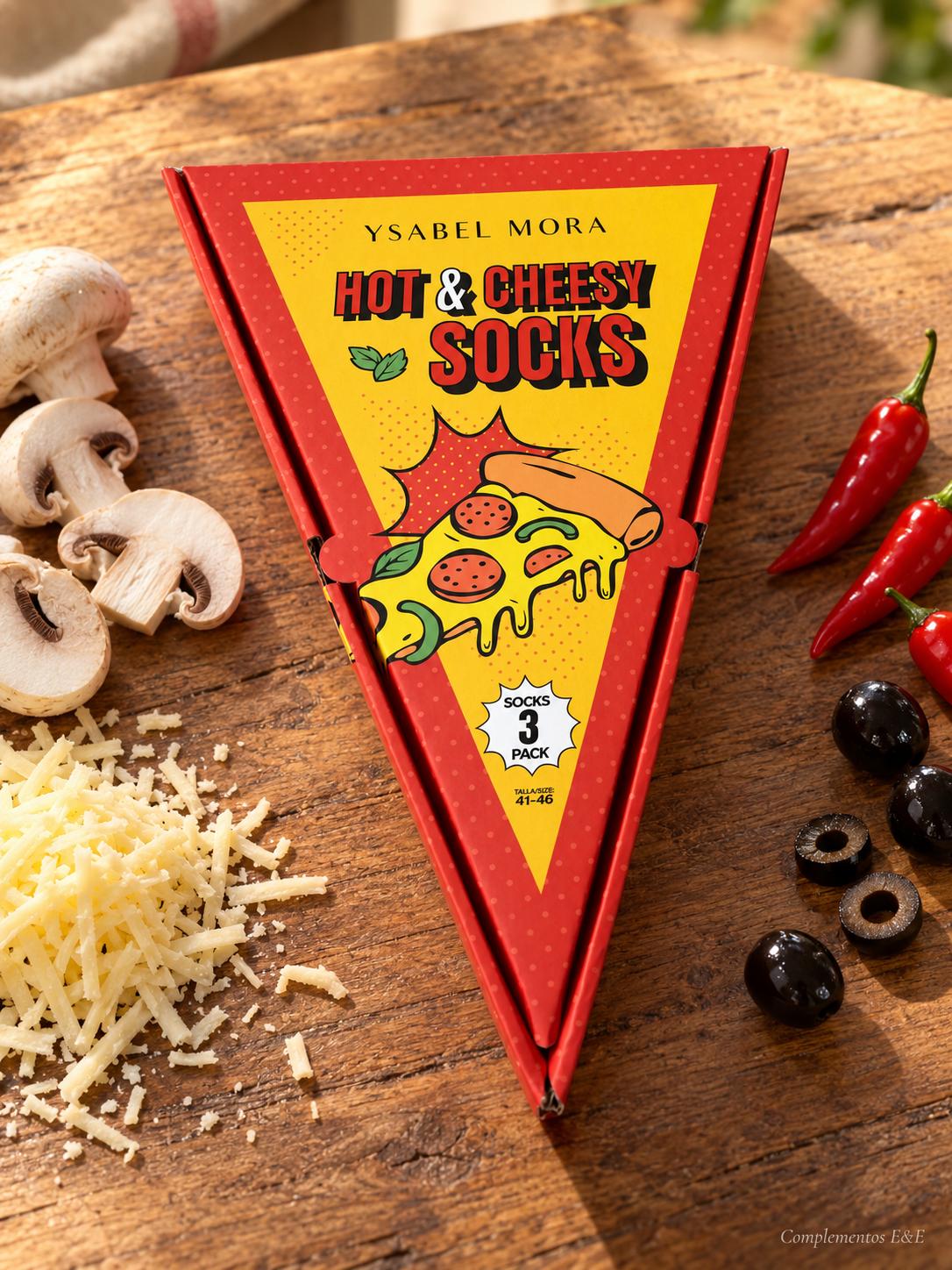 Pack 3 calcetines pizza talla 41-46