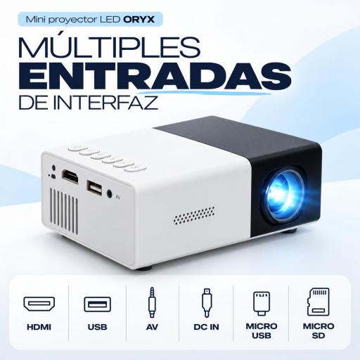 Mini proyector LED ORYX con mando a distancia incluido [2]