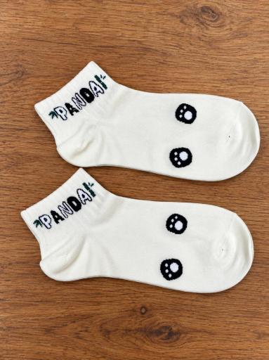 Calcetines blancos con estampado de panda y huellas [1]