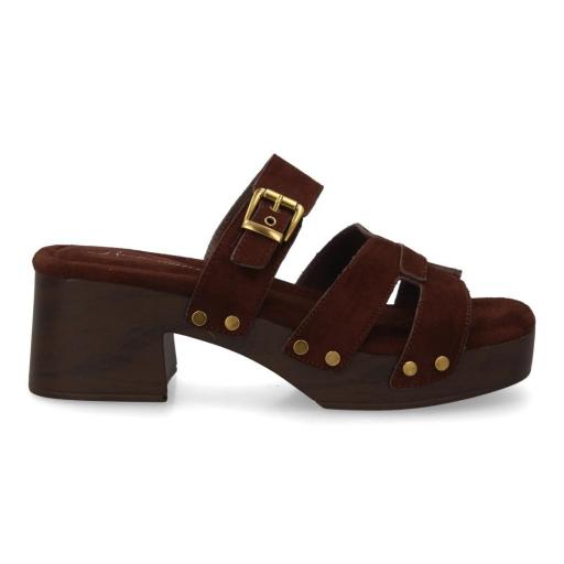 Sandalias tacón medio mujer marrón con plataforma [2]