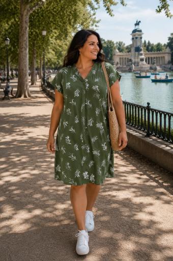 Vestido suelto veraniego disponible en verde [3]