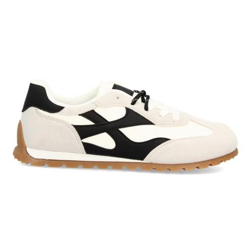 Deportivas de mujer blancas y negras con diseño retro y detalles en contraste [2]