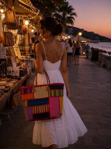 Bolso amplio tipo cesta para playa y vacaciones [1]