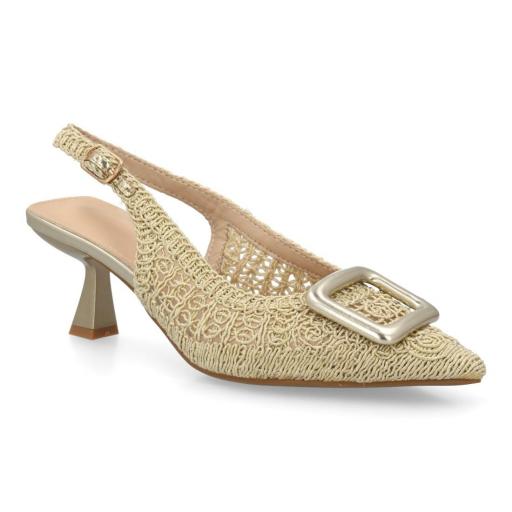 zapato mujer dorado elegante tacon bajo [3]