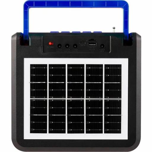 Foco LED Portátil Recargable con Bluetooth, Radio FM y Power Bank [0]