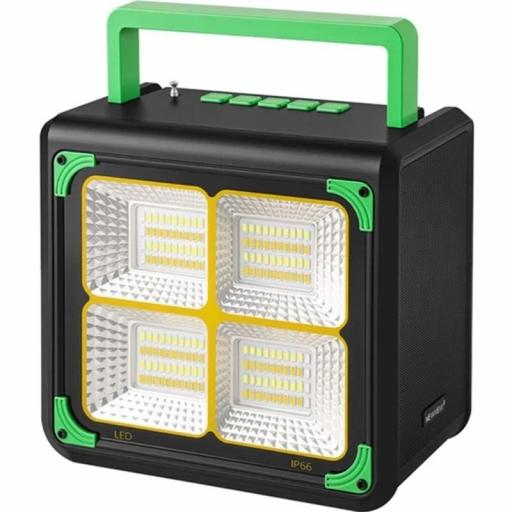Foco LED Portátil Recargable con Bluetooth, Radio FM y Power Bank [3]