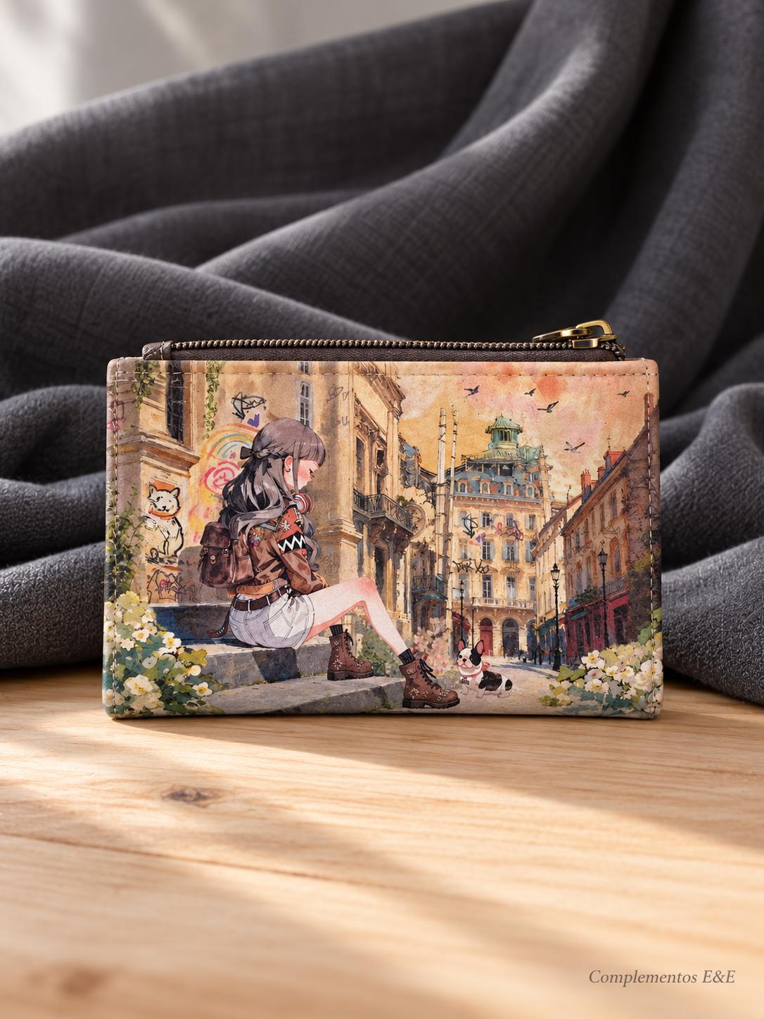 Monedero grande Sweet Candy marrón para mujer