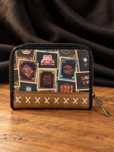 Monedero Sweet Candy negro con estampado viajero [1]