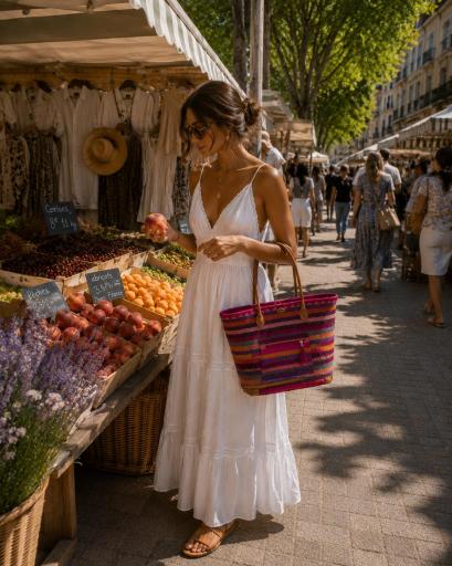 Bolso grande multicolor estilo artesanal para vacaciones [1]