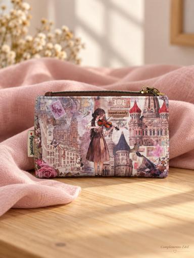 Monedero grande Sweet Candy rosa para mujer