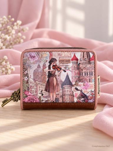 Monedero pequeño Sweet Candy rosa para mujer