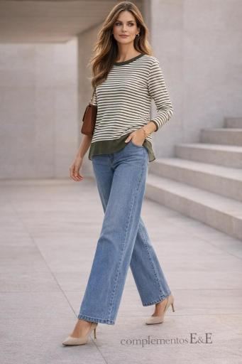camiseta rayas mujer verde [3]