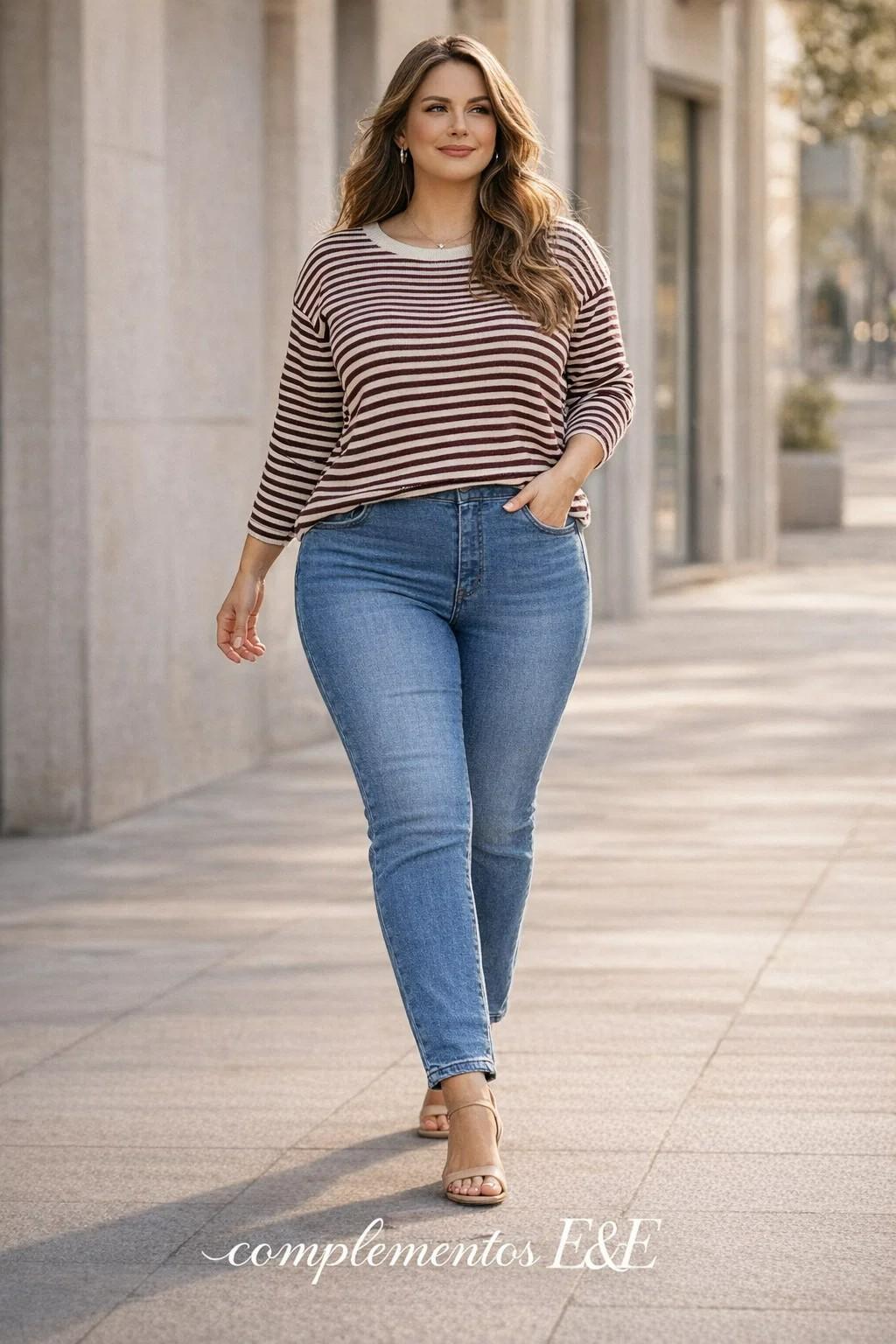 jersey mujer rayas manga larga