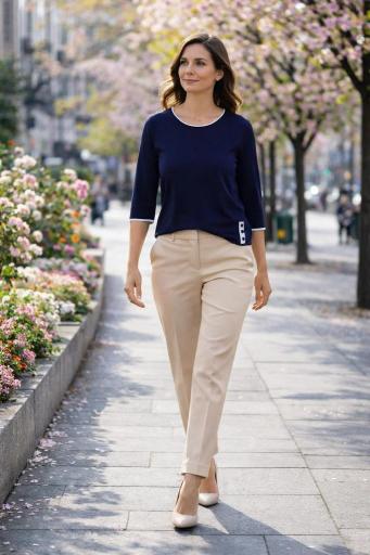 pantalon vestir mujer beige clasico [0]