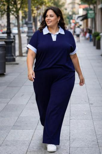 conjunto talla grande mujer camiseta y pantalon ancho comodo [1]