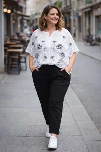 pantalon negro mujer cintura elastica estilo casual comodo [1]