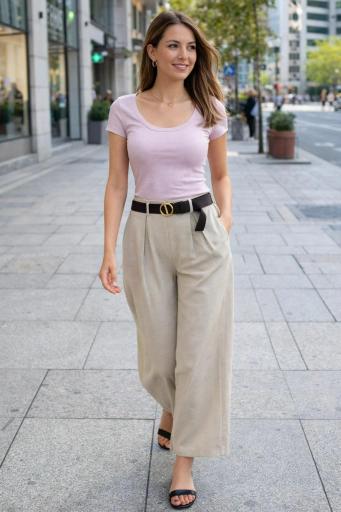 camiseta rosa mujer basica estilo urbano moderno