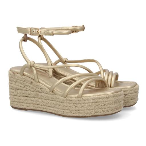 sandalias mujer doradas verano elegantes