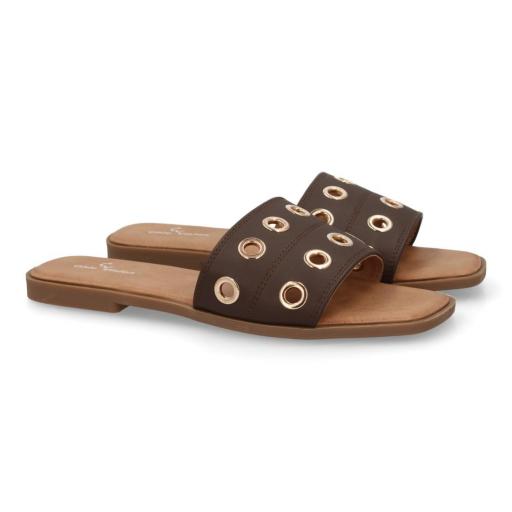 Sandalias mujer cómodas diseño minimalista con tachas