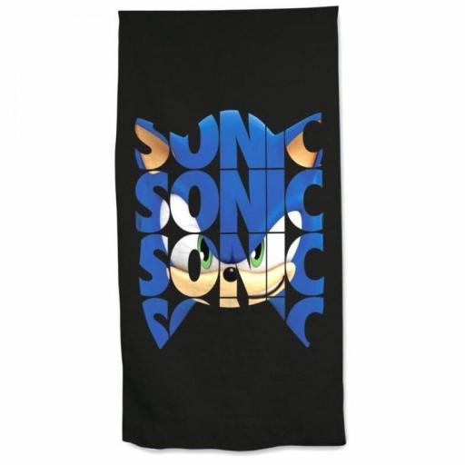 Toalla infantil Sonic negra al mejor precio [1]