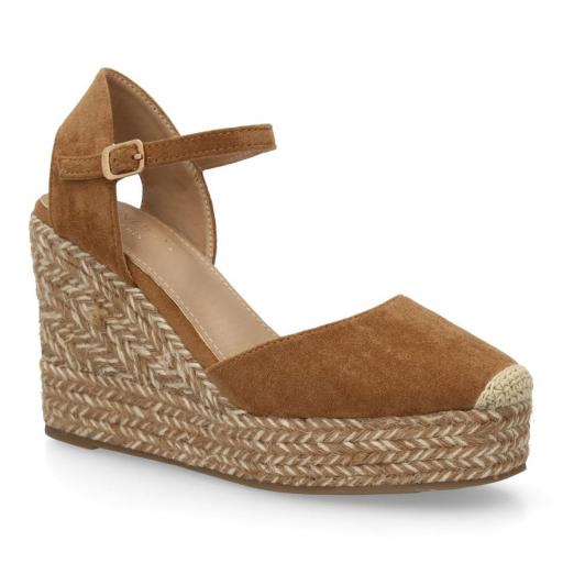 sandalias cuña mujer ante camel esparto [1]