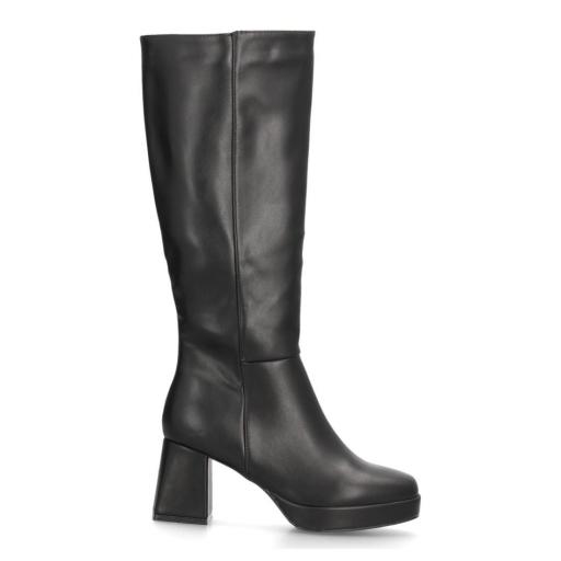 Botas negras de caña alta con tacón ancho y plataforma [3]