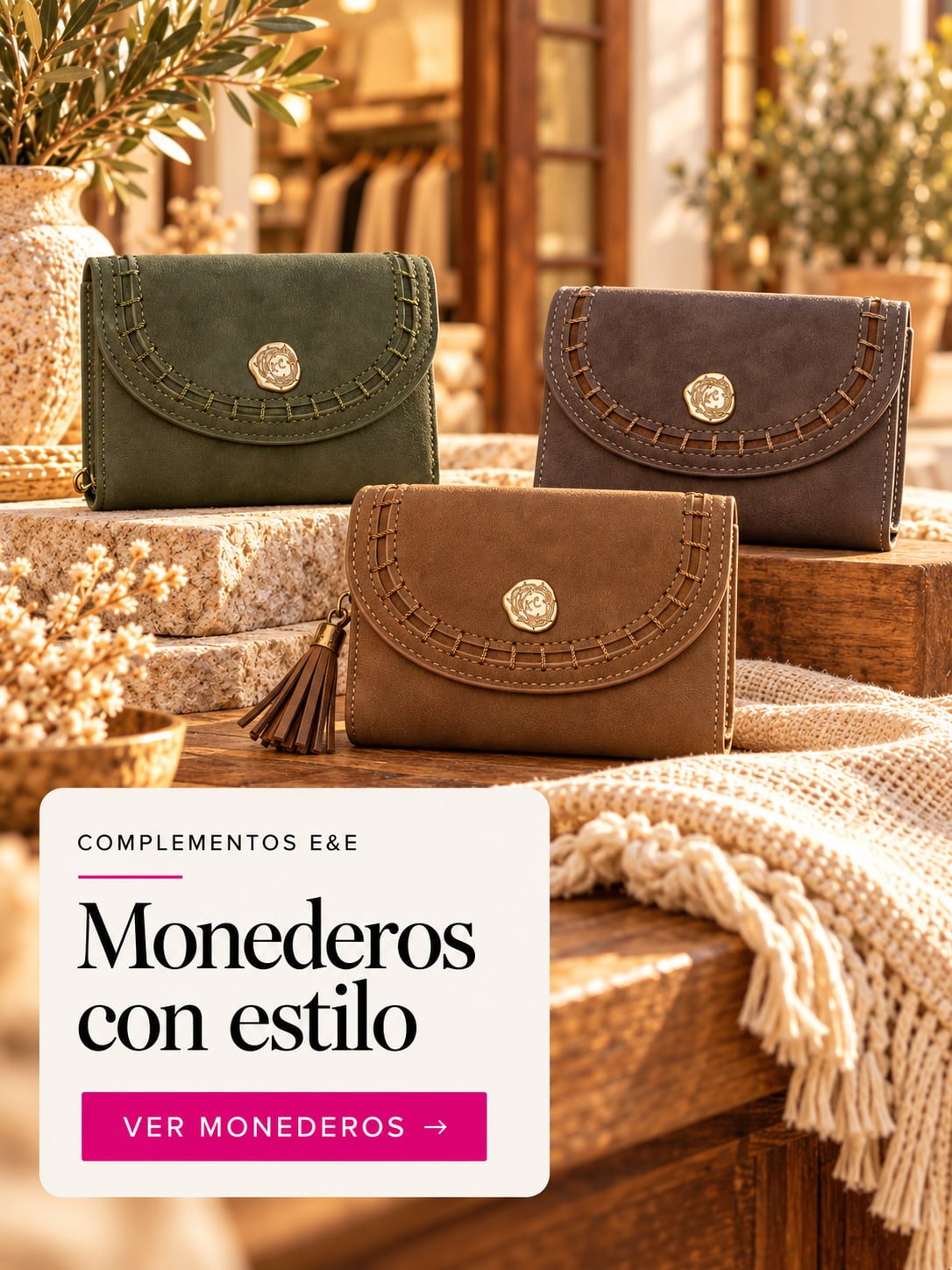 Monederos de mujer en tonos camel para otoño