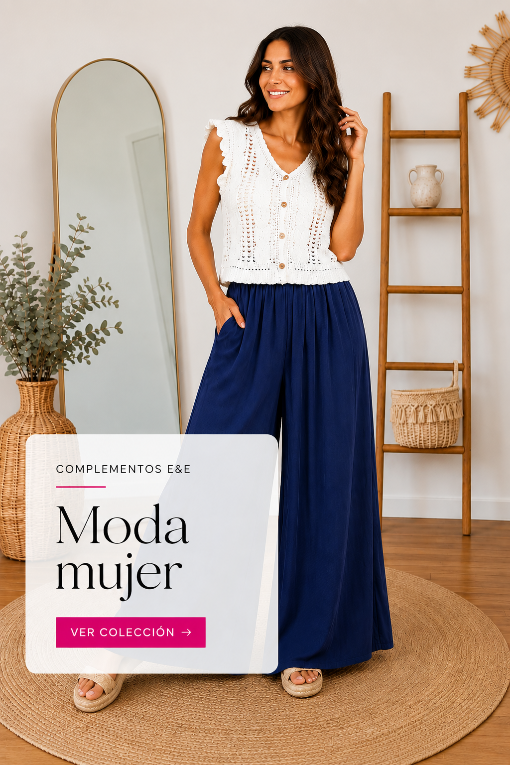 Moda mujer con conjunto de verano en estilo boho