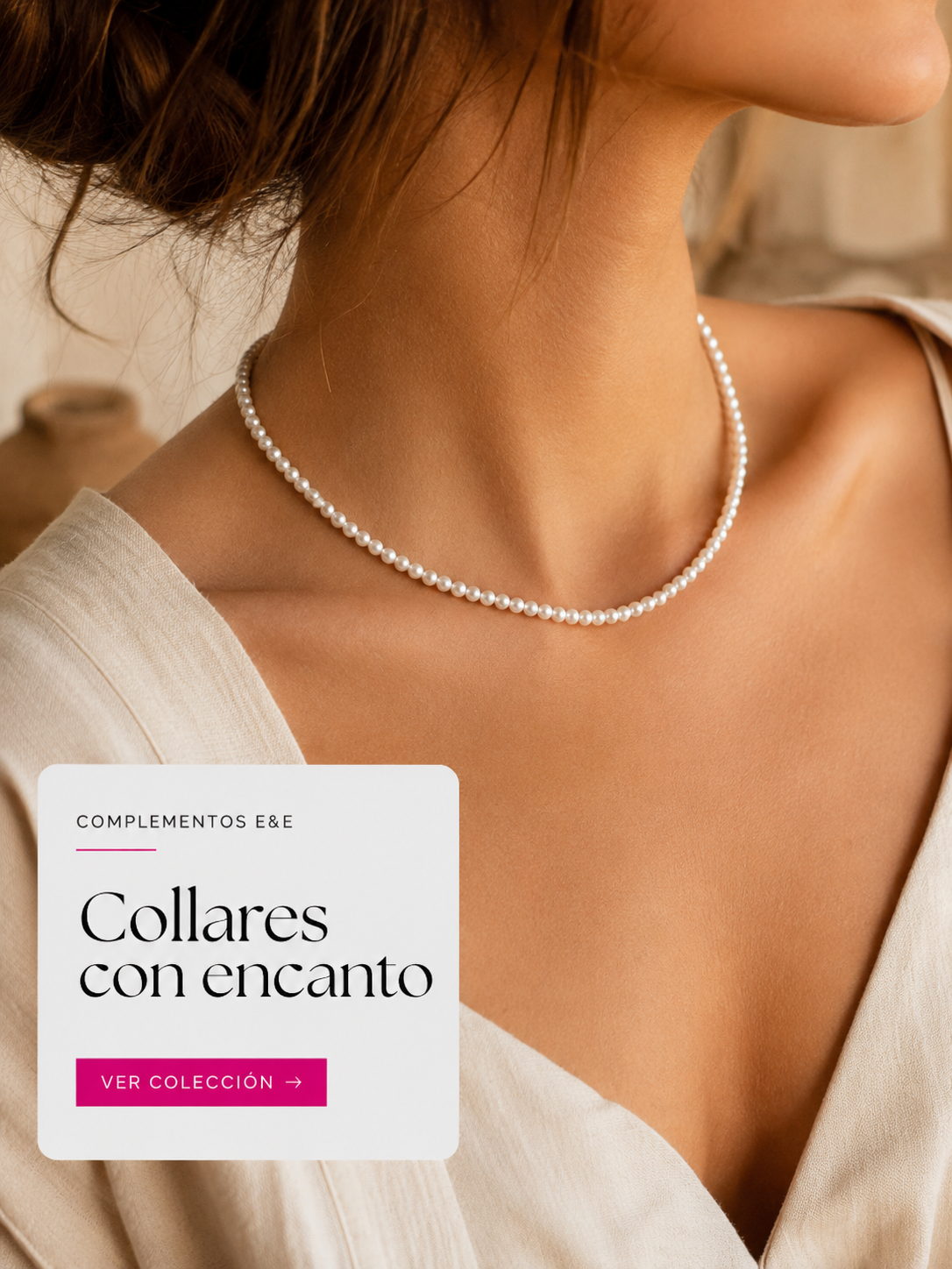 Collar de perlas para mujer con estilo elegante y delicado