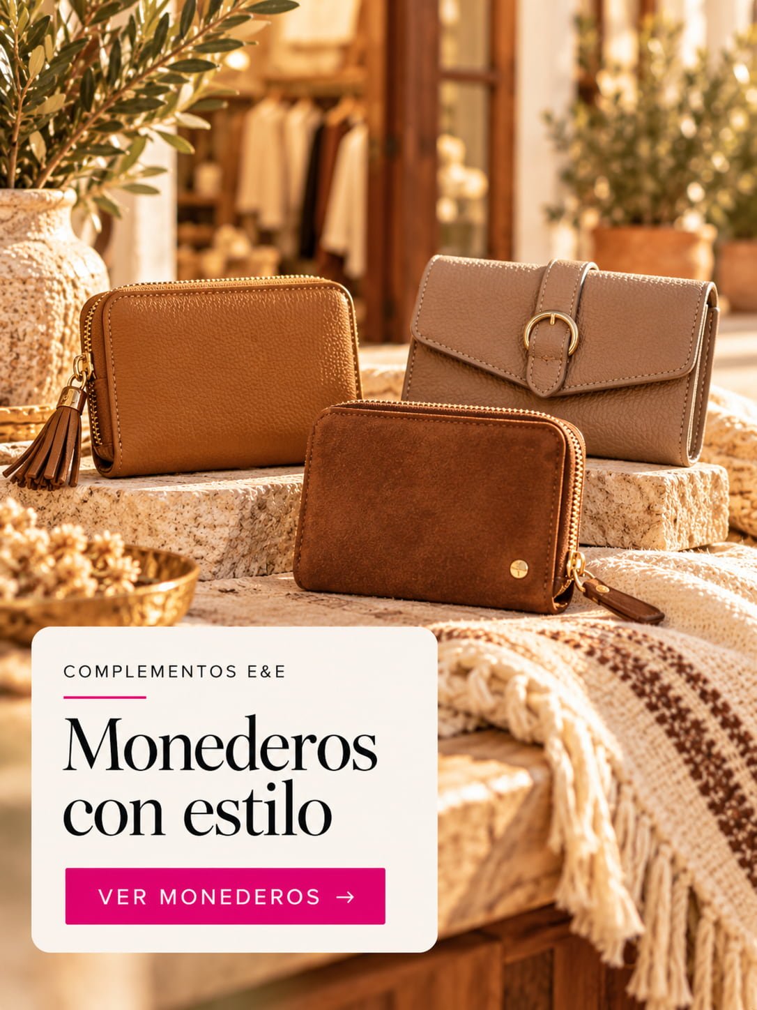 Monederos de mujer en tonos camel para otoño