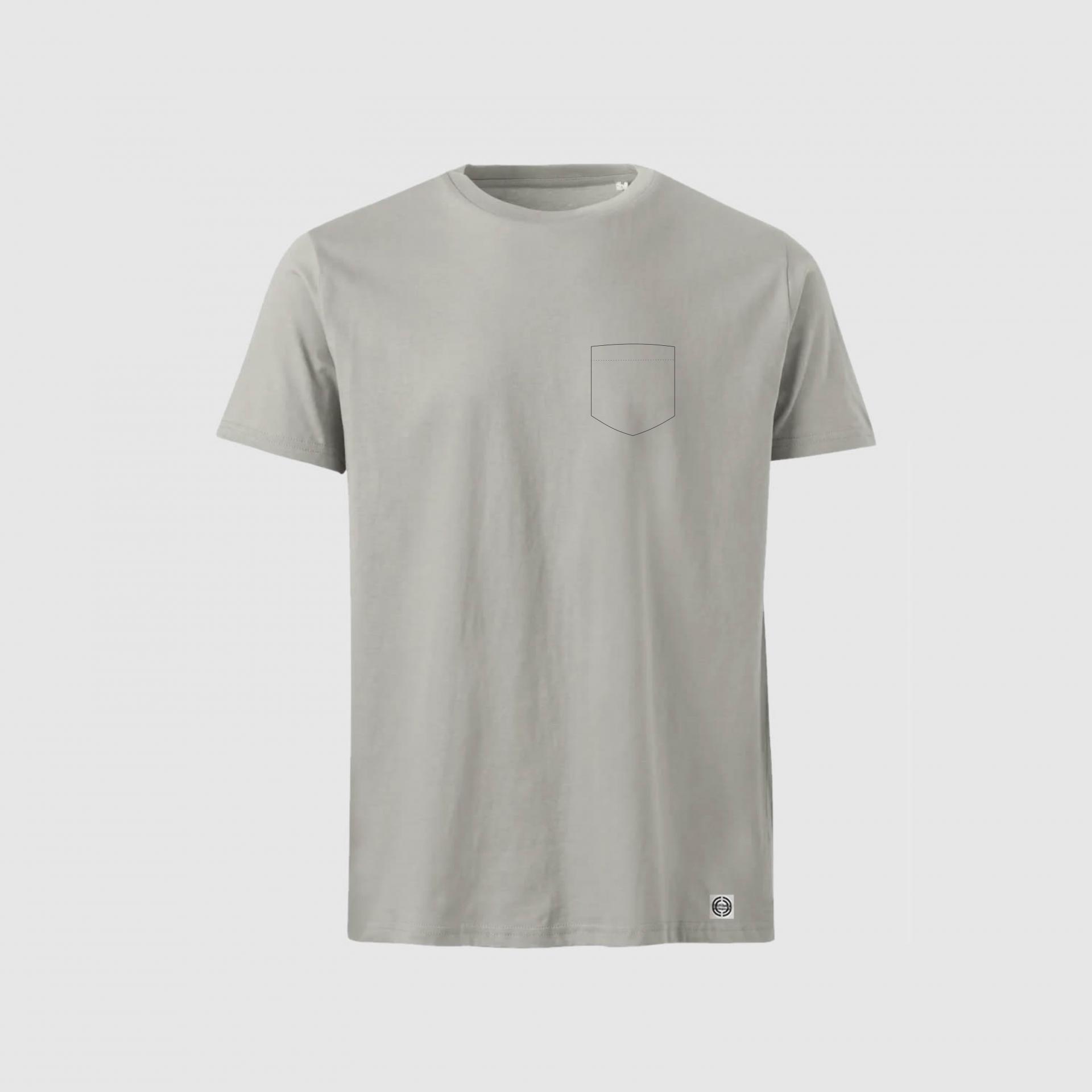 Camiseta unisex algodón orgánico bolsillo personalizado color gris fósil