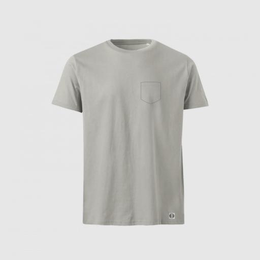 Camiseta unisex algodón orgánico bolsillo personalizado color gris fósil [0]