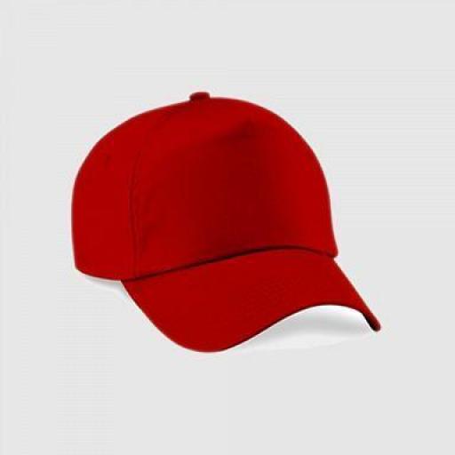 Gorra junior "parche" clásica  5 paneles color rojo