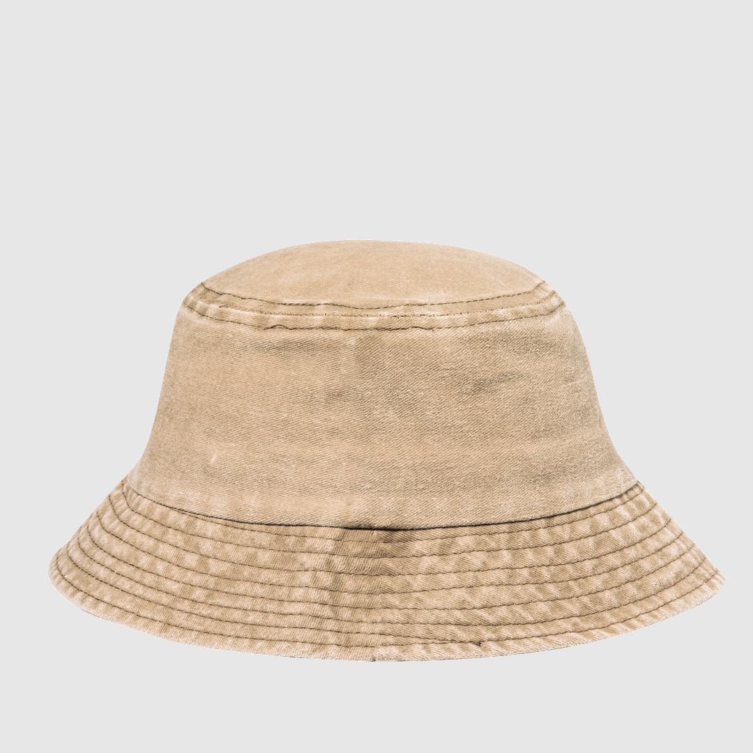Gorro tipo bob de algodón efecto lavado color arena