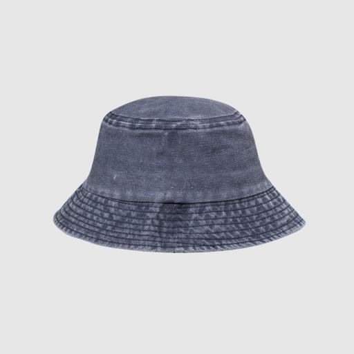 Gorro tipo bob de algodón efecto lavado color azul marino