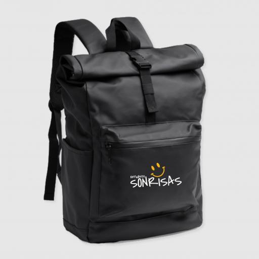 Mochila Multifunción "Empujando Sonrisas" color negro