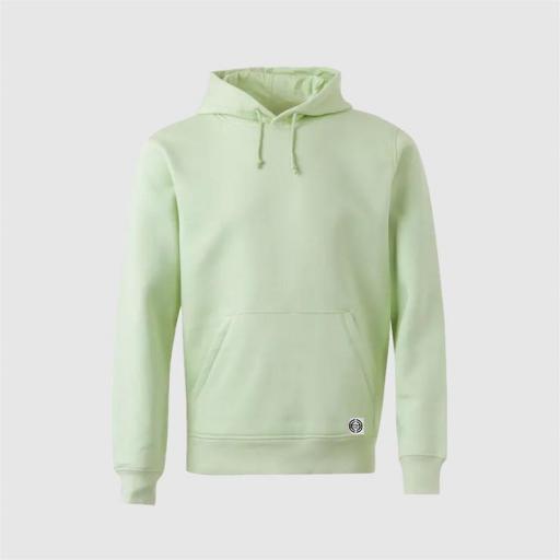 Sudadera capucha clásica algodón orgánico unisex "inicial grande" color verde suave
