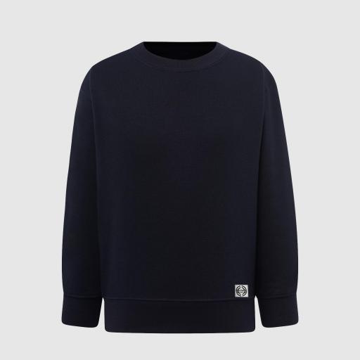 Sudadera cuello redondo clásica Junior color marino - Bordado personalizado 
