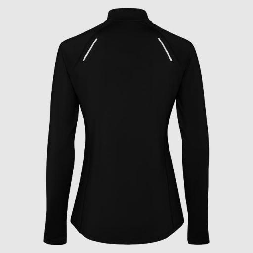 Sudadera Técnica Mujer Media Cremallera "Empujando Sonrisas" - Color negro [1]