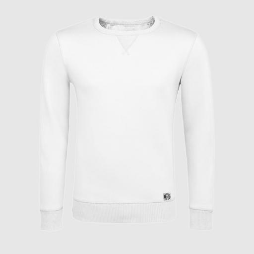 Sudadera cuello redondo clásica unisex "Customizashop" color blanco - Bordado personalizado 